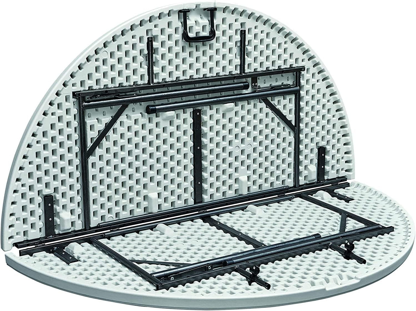ADXH Portable Plastic Folding Table Dia 150 cm Round for 8-10 Person for Party/Picnic/Garden/Dining/Kitchen/Buffee/Restaurant
