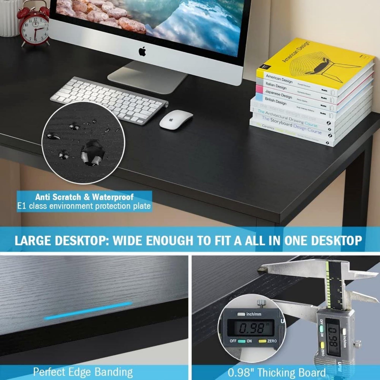 ADXH Computer Desk 120 * 60cm, Computer Laptop Table Desk Office Desk Study Writing Desk Easy Assembly, Computer Desk Modern Simple Style for Home Office
