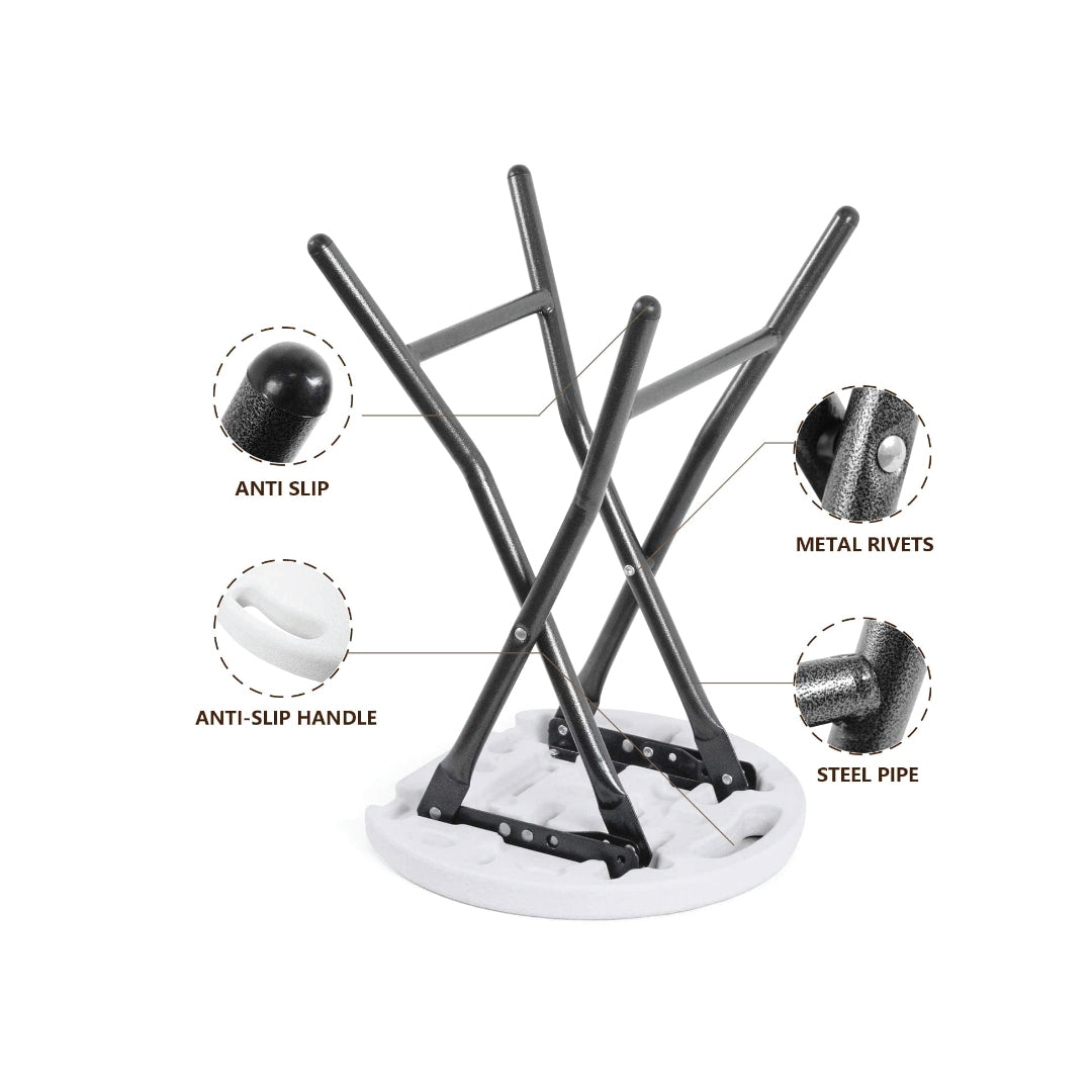 ADXH  Furniture Metal and Plastic Folding Small Stool