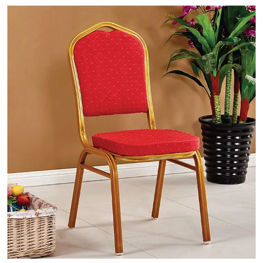 ADXH Furniture Banquet Chair Red Color with Metal Golden Legs AH367