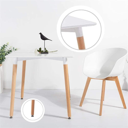 ADXH Modern Wood Dining Table Wooden Tabletop Kitchen Table Square Kitchen Leisure Table with Solid Wooden Legs for Home Office Restaurant Use