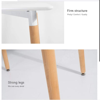 ADXH Modern Wood Dining Table Wooden Tabletop Kitchen Table Square Kitchen Leisure Table with Solid Wooden Legs for Home Office Restaurant Use