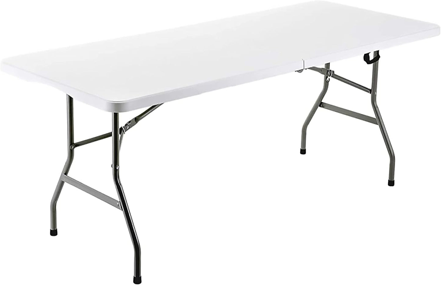 ADXH Classic Portable Plastic Folding Table for Picnic Dining table,Camp Event,Plain White zk180s, LC-1.8M-6FT-09, 180 x70 x 74cm