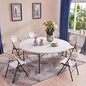 ADXH Portable Plastic Folding Table Dia 150 cm Round for 8-10 Person for Party/Picnic/Garden/Dining/Kitchen/Buffee/Restaurant