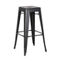 ADXH  76CM Metal Bar Stools High Backless Stools Bar Height Stools Patio Furniture Indoor/Outdoor Stackable Kitchen Stools Dining Chair (Matt Black)