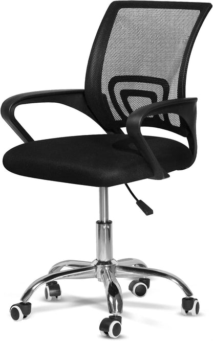 ADXH Office Chair,Comfort Ergonomic Height Adjustable Desk Chair with Lumbar Support Backrest Black 56 * 56 * 95cm