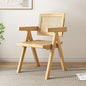 ADXH Modern Solid Wood and Rattan Accent Chair Handcrafted Elegance for Living Space Mid Century Design Comfortable Reclining Armchair Multifunctional Dinning Chair ‎54 x 51.5 x 80.5 cm.