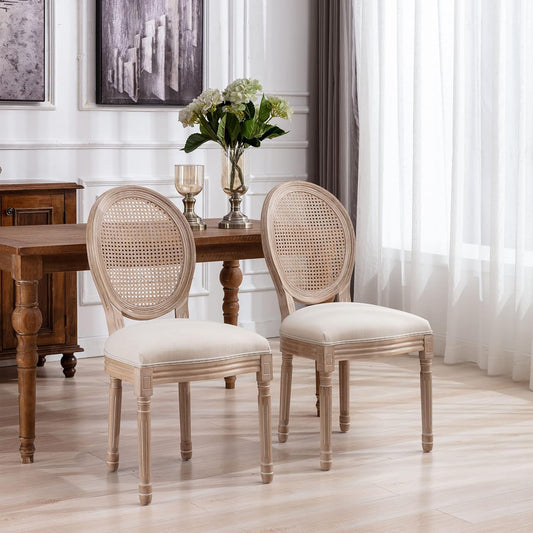 ADXH Mordern Solid Wood Dining Chair for Kitchen,Bistro,Resteraunt in Beige Color Fabric Seat